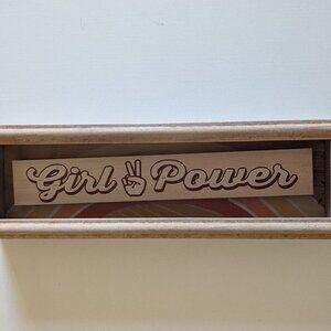NWT Ashland 'Girl Power' Retro Wood Box Sign Home Table Decor Women Galentine's